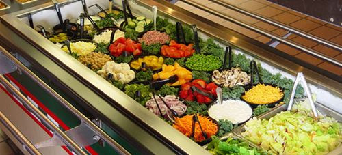 salad and pasta chilled buffet display 